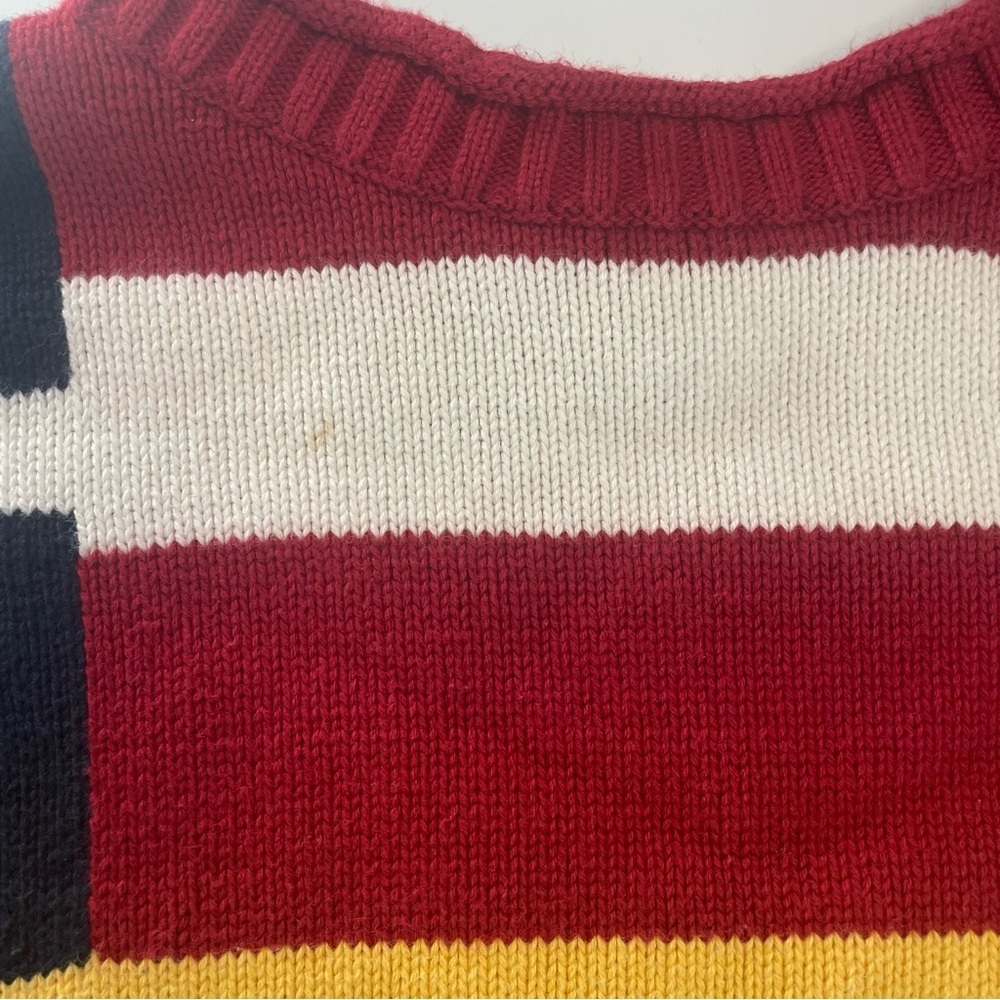 Nautica Large Men’s Retro Sweater 100% Cotton Red White Blue PRELOVED - Picture 8 of 15